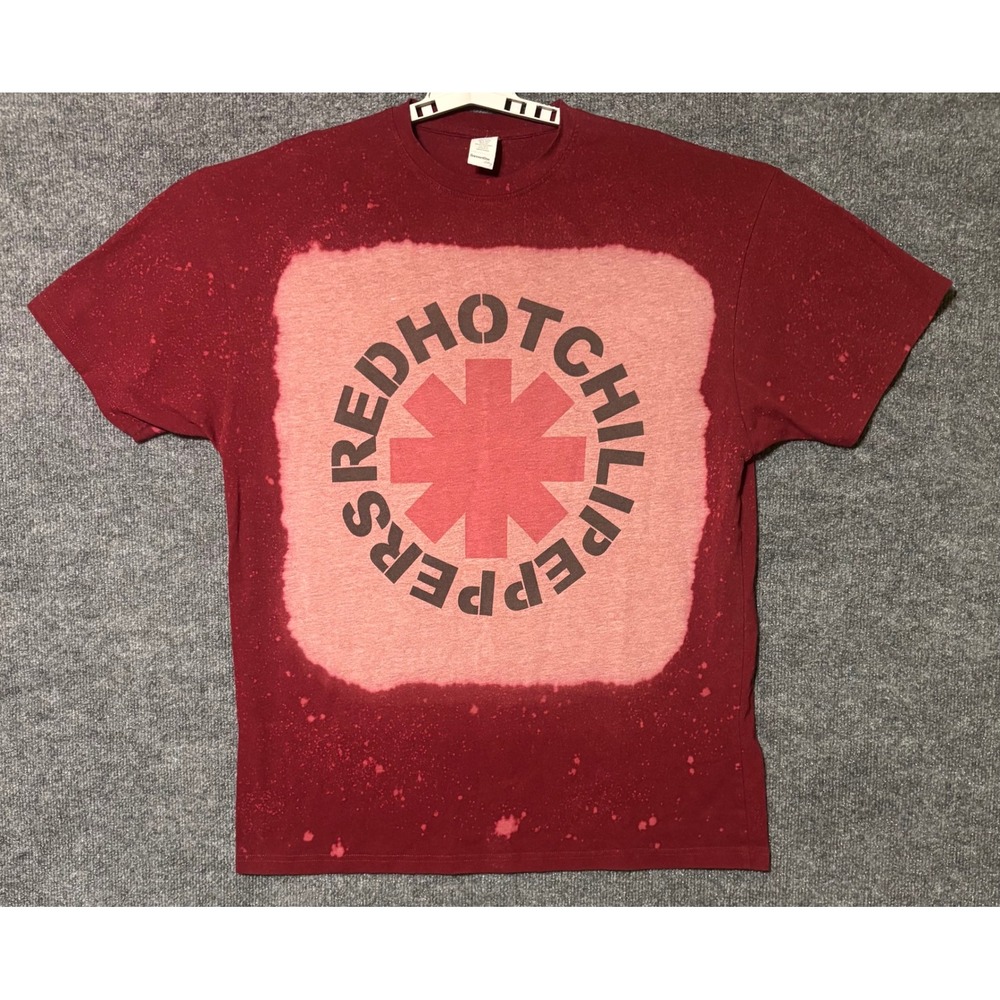 Red‎ Hot Chili Peppers T-Shirt Mens Large Bleach Wash GraphIc